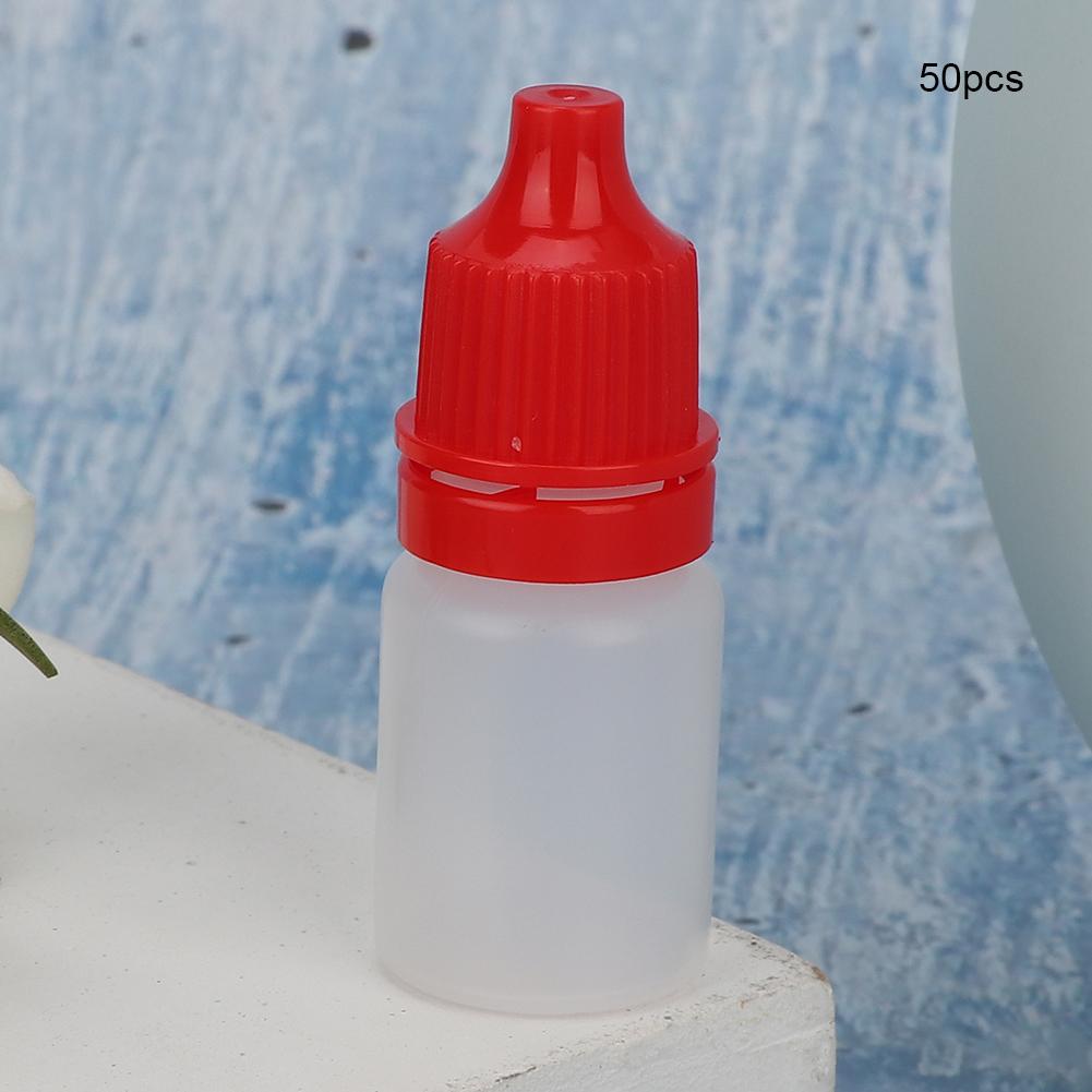 50pcs   bag 5ml Portable Empty Eye Drops Eye Liquid Dropper Bottle Small Drop BottleRed