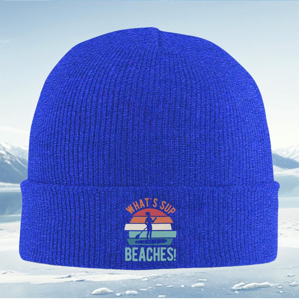 Woman paddle sunset water beaches Men Women Unisex Knitted Hat Beanie Pullover Cap Winter Thermal Warm Christmas Outdoor Cycling