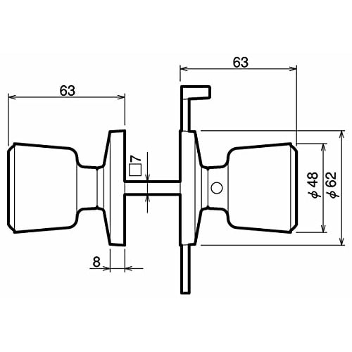Kawaguchigiken Door Knob DIY Home Latch Lock, Internal Lock, Type I, DA-3