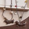 Cartoon Dachshund Pendant Necklace Female Design Sense Long Neck Sweater Sweater Chain Accessories