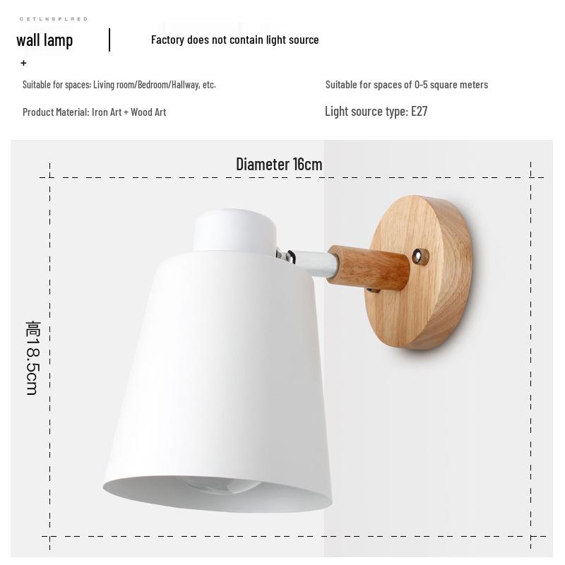 Nordic Creative Solid Wood Wall Lamp for Bedrooms, Hallways, and Children's Rooms