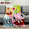 Happy Tree Friends 2D Flat Pattern Flannel Blanket High quality All Seasons Warmth and Comfort Perfect for Christmas Gifts.NMT0928431