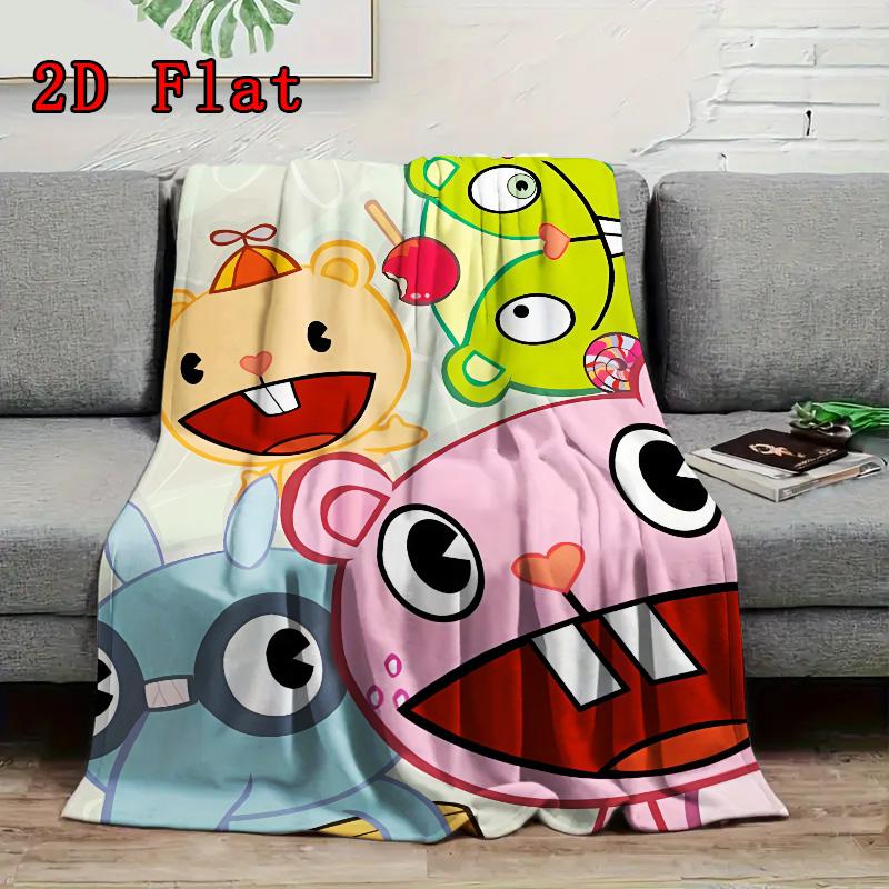 Happy Tree Friends 2D Flat Pattern Flannel Blanket High quality All Seasons Warmth and Comfort Perfect for Christmas Gifts.NMT0928431