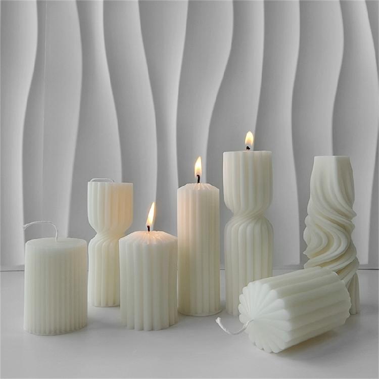3D Cylinder Candle Mold Reusable Silicone Mold for Home Decorations Practical Aromatherapys Mould Jewelry Supplies
