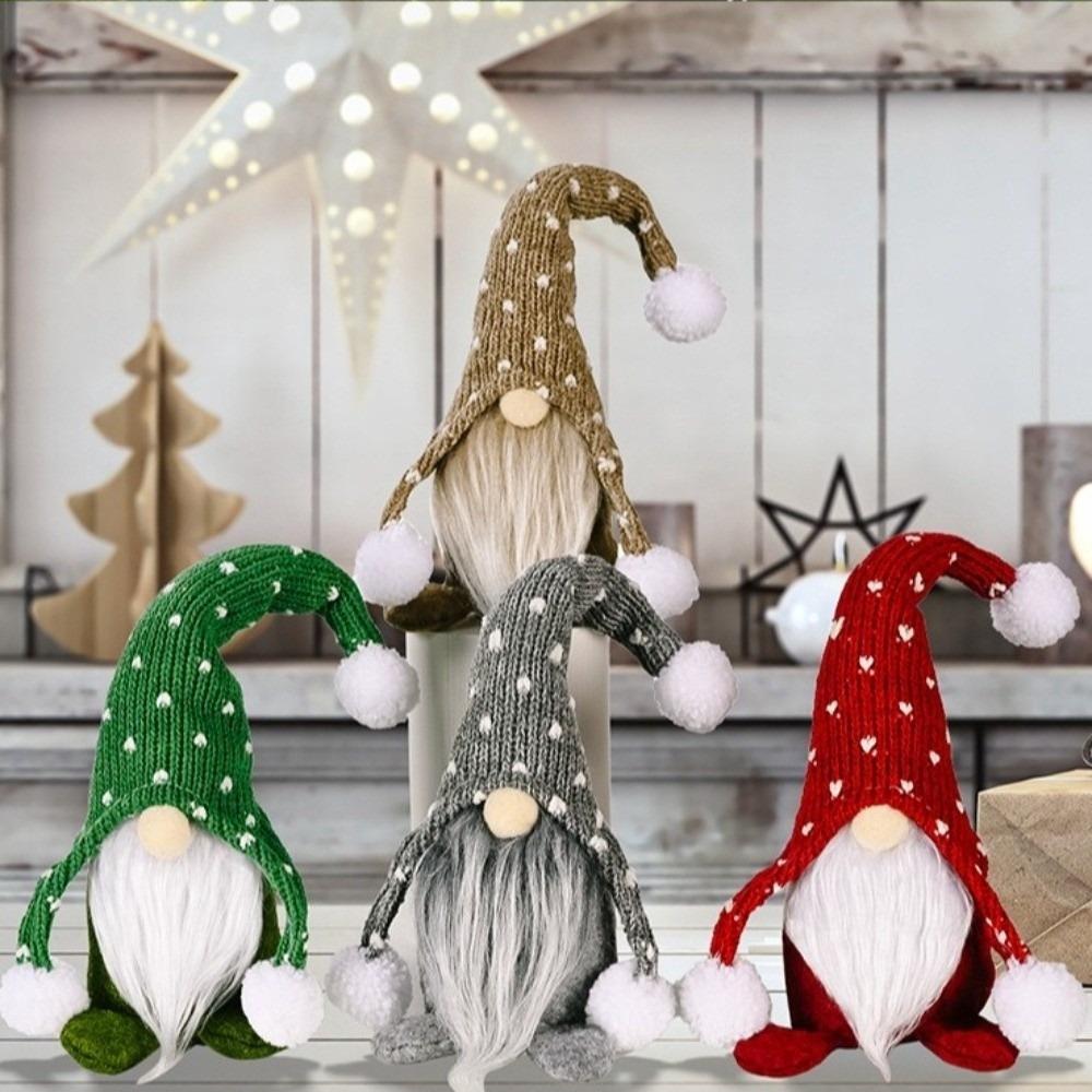 Cartoon Christmas Gnomes Doll Decor Knitted Christmas Gnomes Plush Doll Xmas Home Decor
