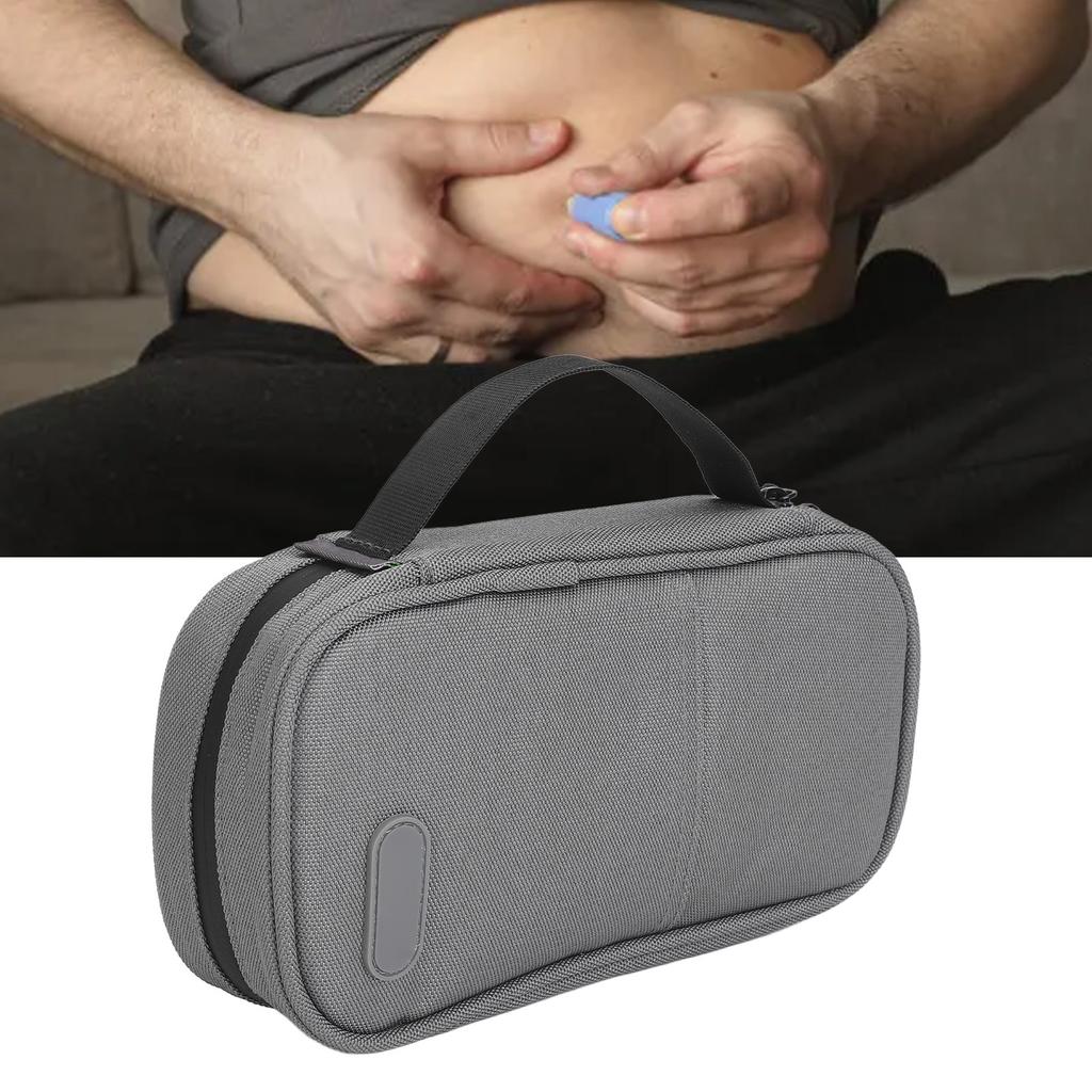 Insulin Cooler Case Insulated Shockproof Portable Insulin Cooling Travel Bag with 2 Ice Pack for Insulin Pen Medication