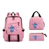 Stitch Studentenrucksack Lunchtasche und Federmäppchen Dreiteiliges Set für Verwendung Bildung
