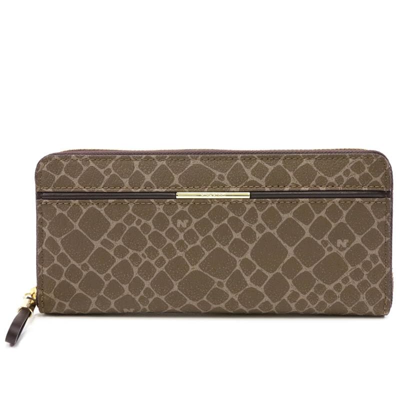 Nina Ricci Atre Nouveau Кошелек Круглая Молния Длинный Темно-Коричневый 85-8204 Кошелек,