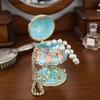 Luxury Enamel Enamel Jewelry Box Hand-Painted Enamel Metal Diamond European Style Jewelry Case Exquisite Design