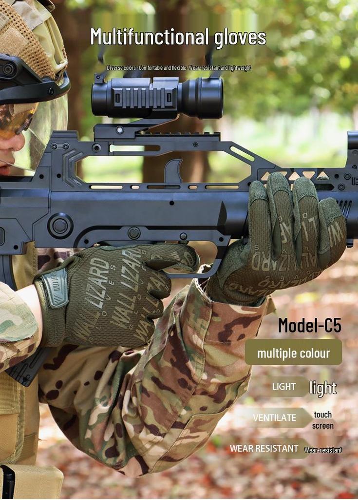 Cross-Border Tactical Motorcycle Gloves: Wear-Resistant, Non-Slip, Sun Protection, Touchscreen Compatible for Men & Women.