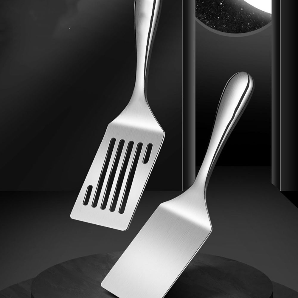 1/2pcs 8.58/9.76 Inch Short Handle Rice Spoon Stainless Steel Steak Spatula  Restaurant