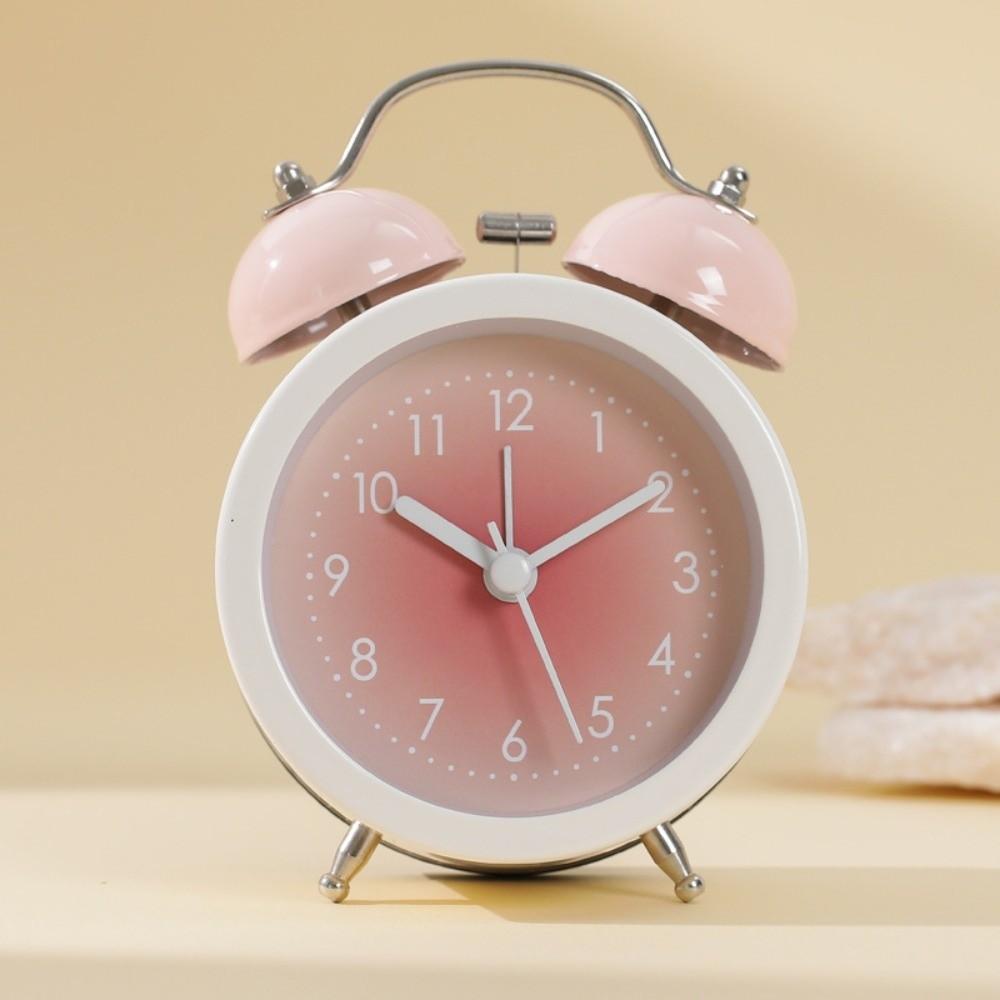 Creative Metal Twin Bell Alarm Clock with Luminous Battery Operated Loud Alarm Clock Colorful Desk Alarm Clock Student Dorm