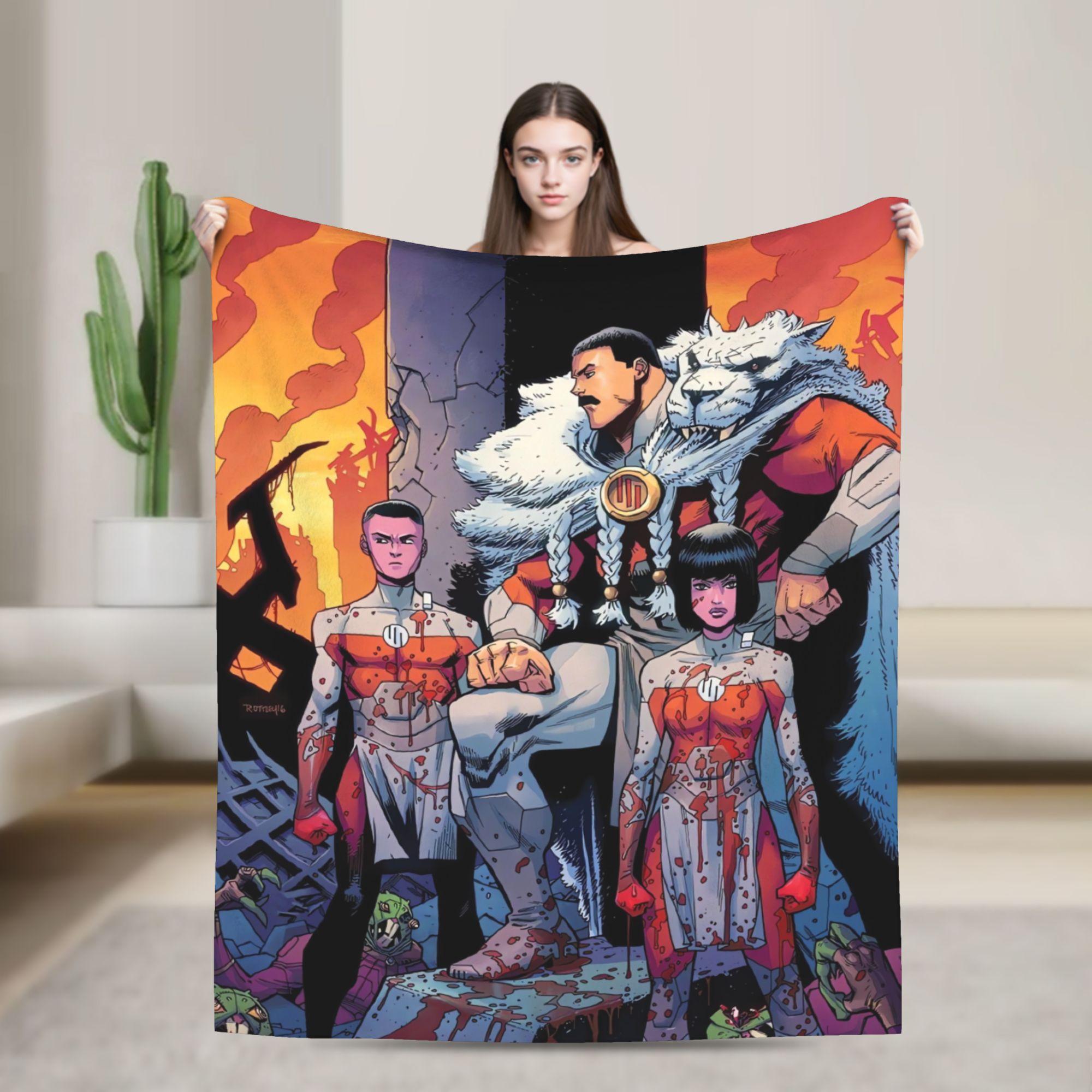 Funny Invincible Expressions Blanket Quality Soft Warm  Throw Blanket Autumn Travel Office Outdoor Novelty Bedspread 130x150cm