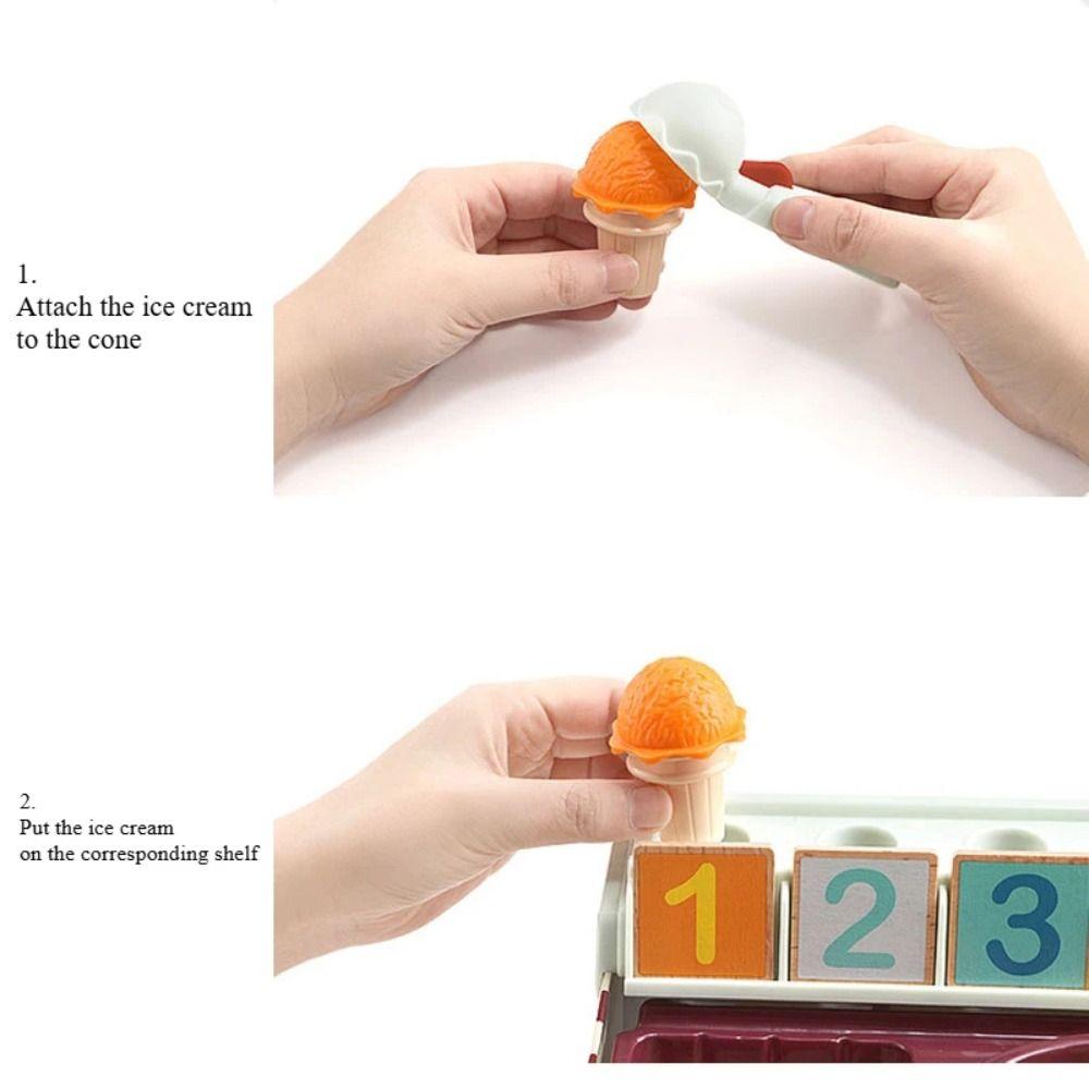Play House Kids Ice Cream Play Set Interactive Math Learning Toy  Party Favor Gift