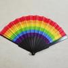 Rainbow Folding Fan Bright Color Lightweight Compact Size Colorful Hand Folding Fan Party Decoration