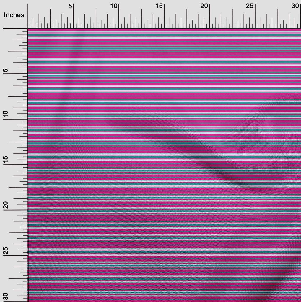 oneOone Cotton Flex Fuschia Pink Fabric Stripes Craft Projects Decor Fabric Printed By The Yard 40 Inch