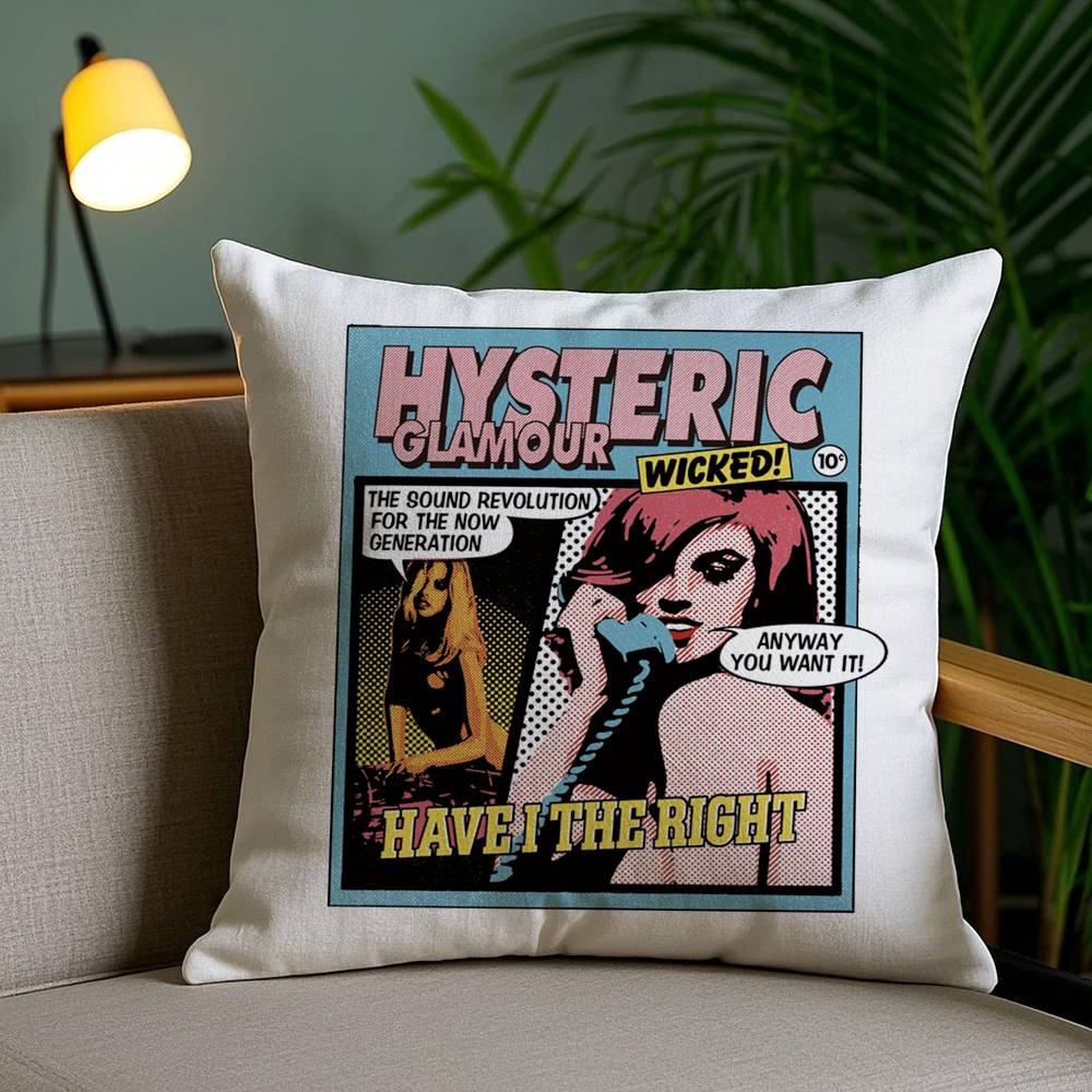 Pillow Case H-Hysteric Glamour Girl Home Dorm Chair Back Short Plush Double-sided Printing Office Nap Time Cushion Cover