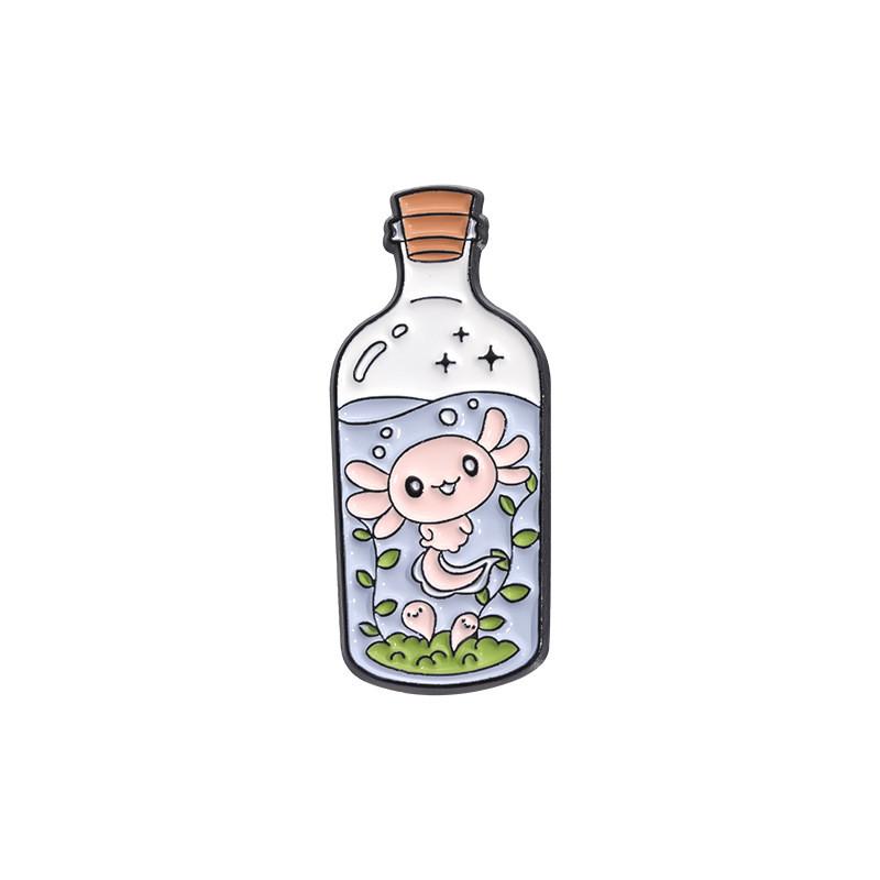 And Stylish Fun Cartoon Animal Brooch Pins With Unique Dreamy Drifting Art Bottle