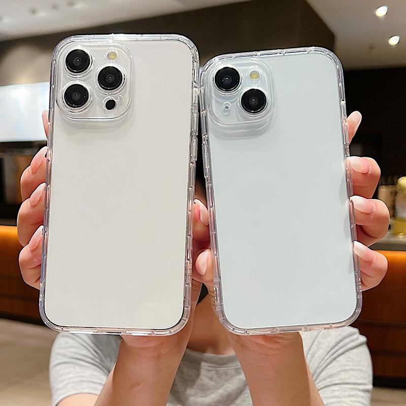 Clear Shell Cover For iPhone 16 Pro Max 15 Pro 14 13 12 11 Xs 7 8 SE Lens Protection Shockproof Soft TPU Transparent Phone Cover