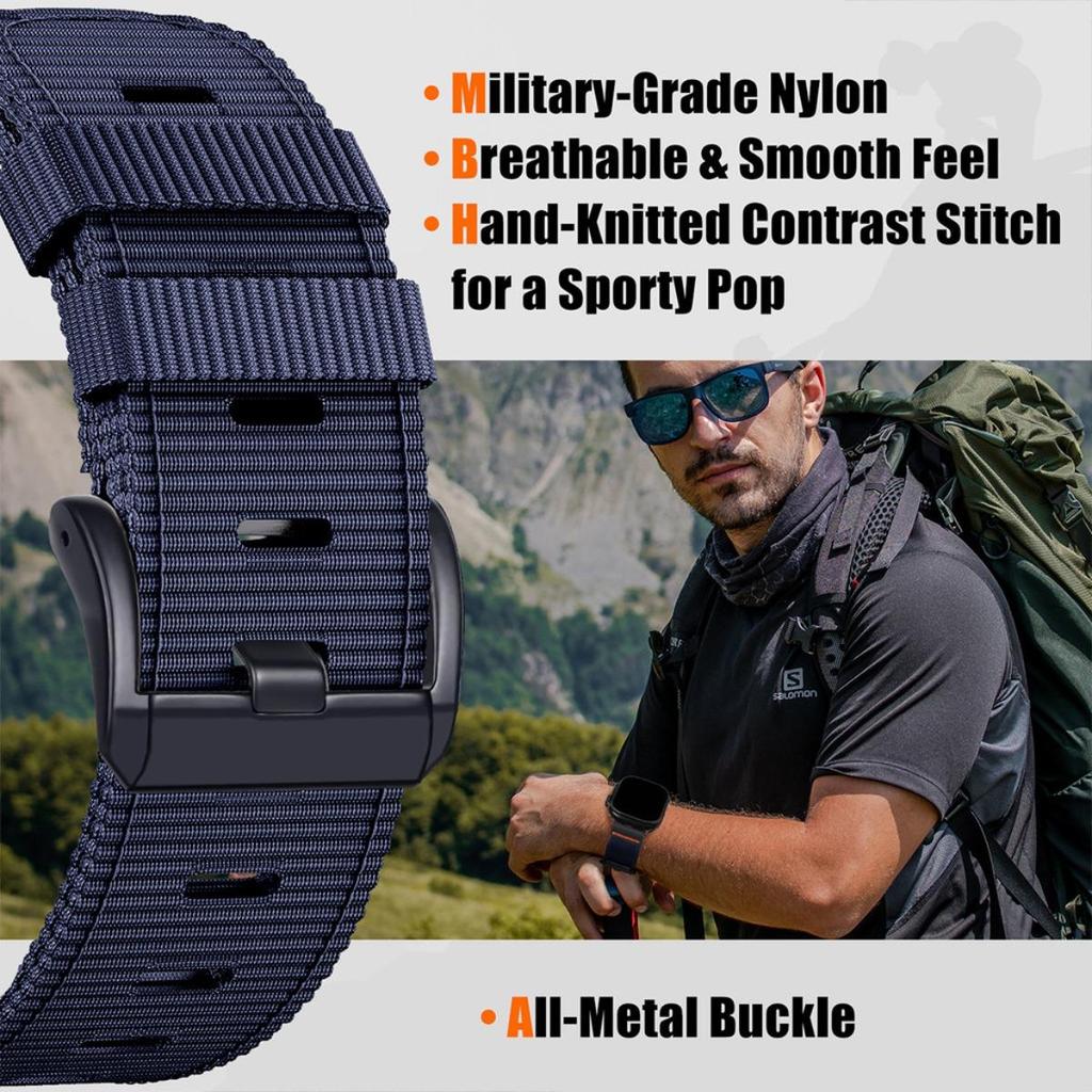 Nylon Loop Strap+PC Case For Apple Watch Series 11 10 42mm 46mm 45mm 44mm 41mm 40mm Cover Band for Iwatch 9 8 7 6 5 SE3/2/1 3 21