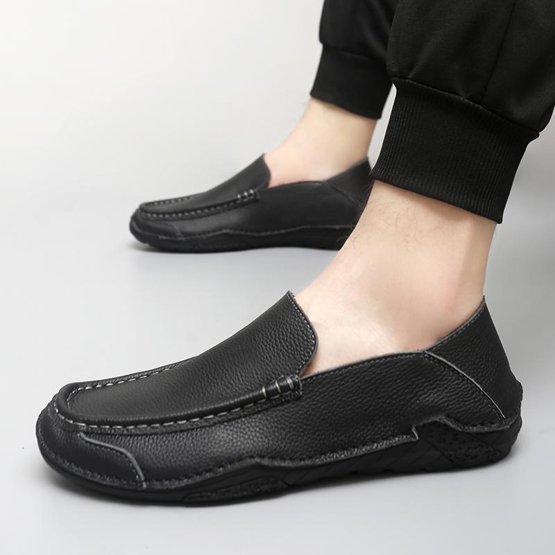 Fashion Genuine Leather Men's Casual Loafers Spring Autumn Brand Retro Style Men Flats High Quality Non-Slip Leather Oxfords Shoes
