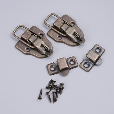 2pcs Alloy Latch For Gift Box Locking Clasp Wooden Jewelry Cabinet Chest Decorative Hook Lock Small Box Packing Buckle