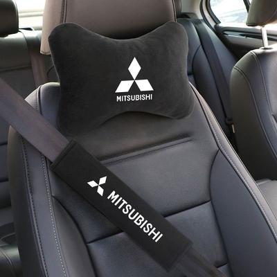 For ASX Chaveiro Lancer Outlander Pajero EX Car Neck Pillow Headrest Belt Shoulder Pads Auto Accessories