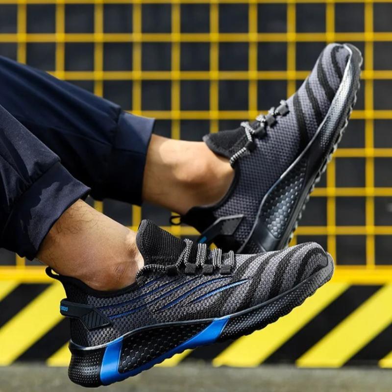 Men Safety Boots Steel Toe Anti Smash Anti Puncture Work Shoe Indestructible Breathable Couple Casual Shoes Lace Up Men Sneakers