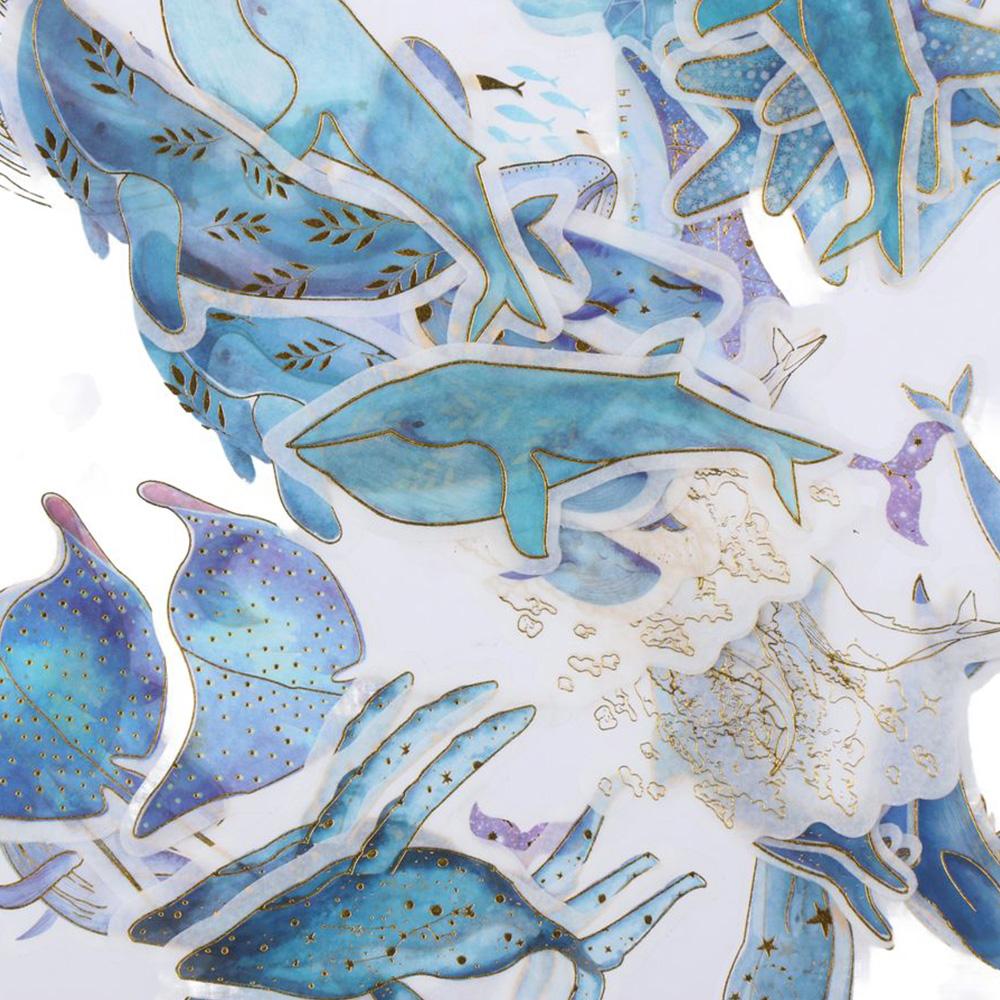 Blue Stickers Washi Paper Whale Stickers Decorative Stickers Washi Stickers  for DIY