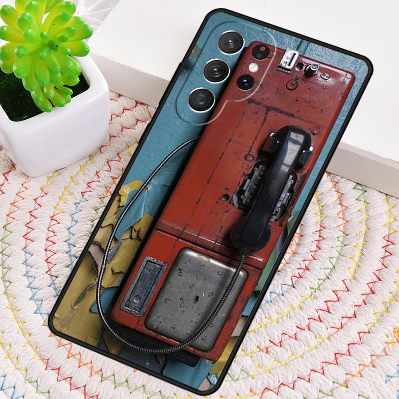 Retro Red Payphone Vintage Payphone Phone Case For Samsung Galaxy Note 10 Pro S26 S25 S24 S23 S22 Ultra Plus S21 FE S20 Cover