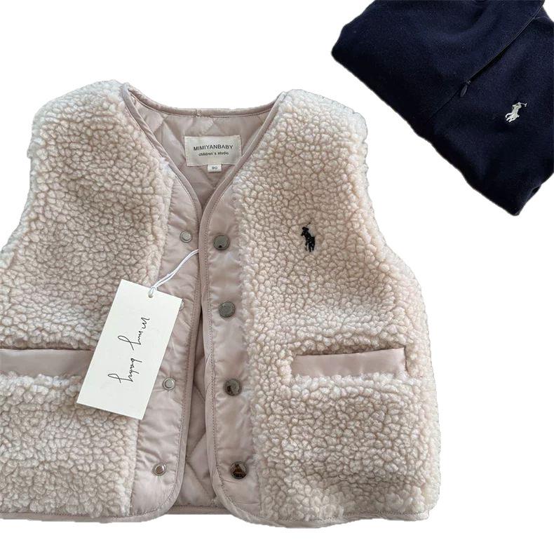Boys' Korean-Style Lambswool Vest: 2025 Autumn/Winter Trendy Outerwear for Kids