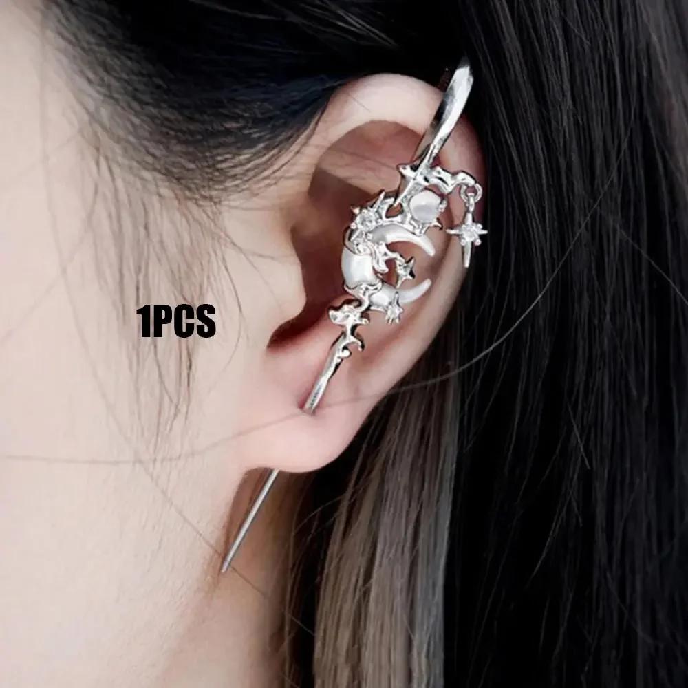 1PCS Gothic Punk Rose Cross Thorn Retro Dark Butterfly Earring Unisex Piercing Ear Earstuds Eardrop Halloween Jewelry