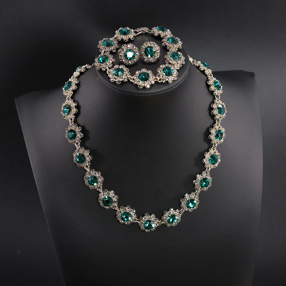 

Shiny Fine Black Jewelry Necklace Earrings Bracelet Women s Costume Decoration Set Holiday Wedding Bridal Everyday Gift M-1022 resizable