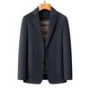 Men's Double-Sided Wool Suit with Detachable Lining, Windproof, Comfortable, Business Casual, Autumn/Winter Outerwear