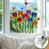 Nordic Glass Art Tulip Static Cling Window Sticker for Bedroom Home Decor