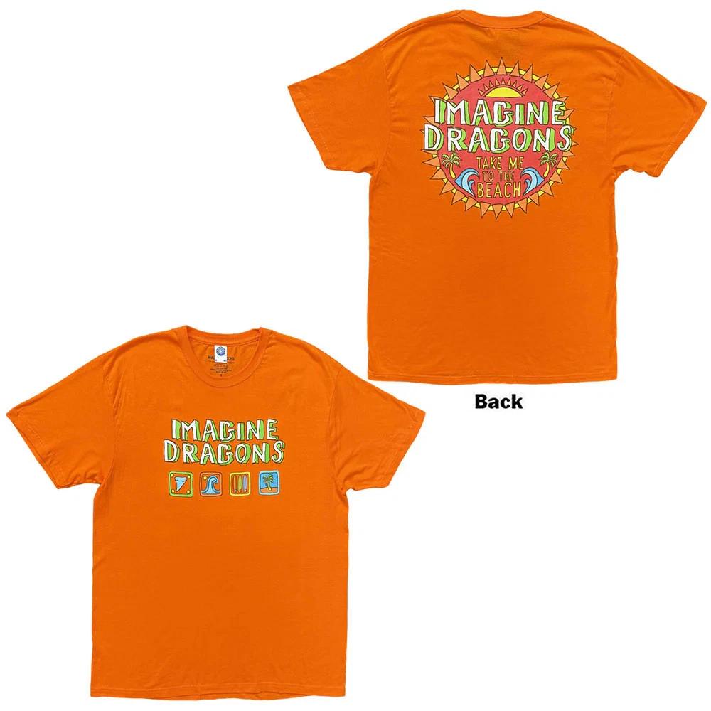Imagine Dragons Unisex T-Shirt: Take Me To The Beach Medium / Orange L