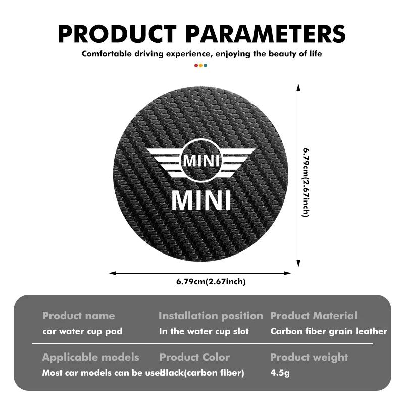 2Pcs Car Coasters Water Cup Holder Pads Anti Slip Accessories For MINI Cooper One S JCW Countryman R56 R50 R53 R55 F56 F55 Phgqd66