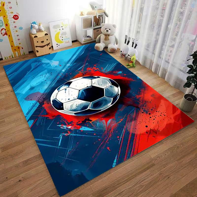 Colorful Soccer Ball Design Rug for Bedroom or Living Room Decor Suitable for Use As an Anti-slip for Living Room Bedroom Sofas