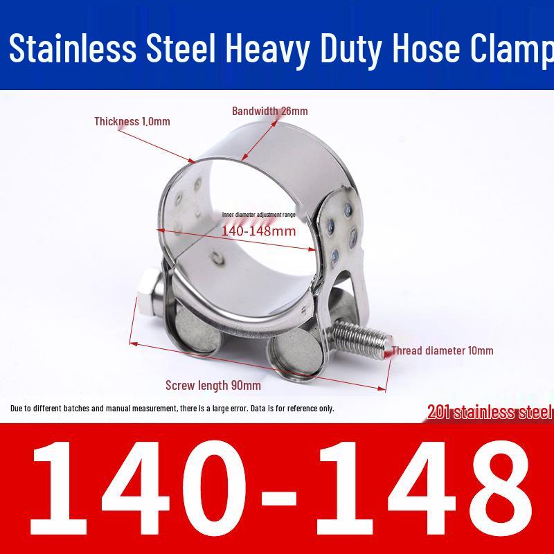 304 Stainless Steel European-Style Heavy-Duty Worm Drive Hose Clamp