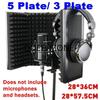 Sound-absorbing Cover Microphone Sound Insolation Shield Screen Sound 3 Plate Foldable Recording Microphone Wind Screen Board New