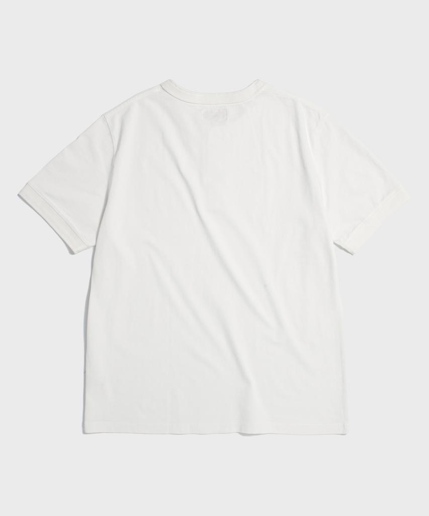 Ledeutoneido Vintage Cotton Short Sleeve Henley Tee Ivory
