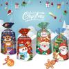 50pcs Merry Christmas Cellophane Bags With Twist Ties Xmas Clear Cello Candy Gift Bags New Year's Eve Christmas Party Decoration