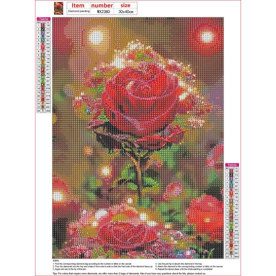 1 set Rose Flower Faux Diamond Painting Kit DIY Rhinestones Broderi Korsstygn Ritning Hemdekoration Faux Diamond Art Hantverksprojekt