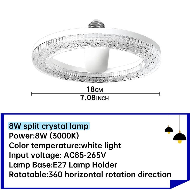 New LED ceiling light crystal E27 bulb 18W 24W pendant light AC220V 110V living room, bedroom, corridor, indoor lighting