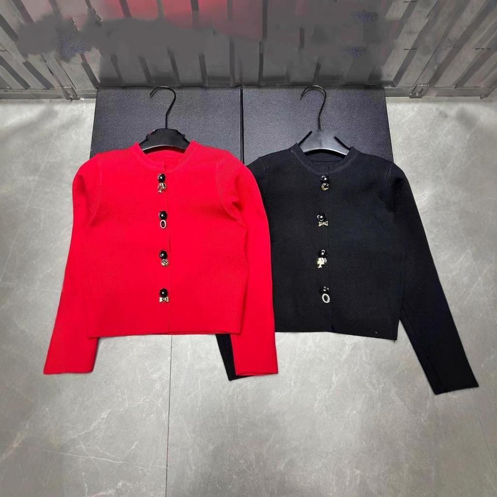 Xiangjia 2025 A/W Multi-Button Round Neck Knit Cardigan - Elegant & Versatile Short Jacket