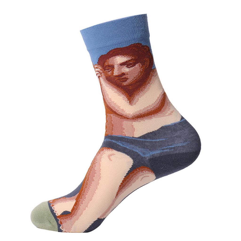 Hot Selling Colorful Funny Novelty Socks Men Women's Art Painting Printing Crew Socks Autumn and Winter Cotton Sports Socks