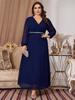 2024 Autumn Slim Chiffon Long Sleeve Dress for Plus Size Women