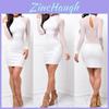 Premium Quality Women Sexy Long Sleeve Bandage Bodycon Evening Cocktail Mini Dress