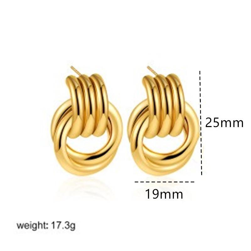 316 Titanium Steel Twisted Knot Earrings: Elegant Geometric Studs with European and American Flair