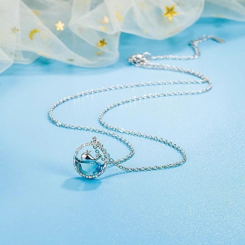 Whale Sheng You Whale Necklace Women's Light Luxury Niche High-end Sense Fishtail Clavicle Chain Gifts for Best Friends